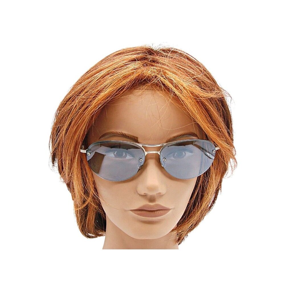 Foster Grant Forbidden Sunglasses Metal Frame Round Oval Blue Tint Lens w/ Case
